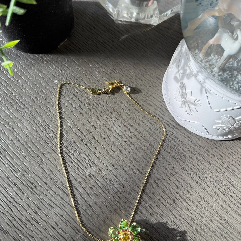 Swarovski Idyllia Y Pendant Mixed Cuts Green Multicolor Slider Necklace - Picture 4 of 12